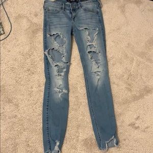 low rise ripped jeans